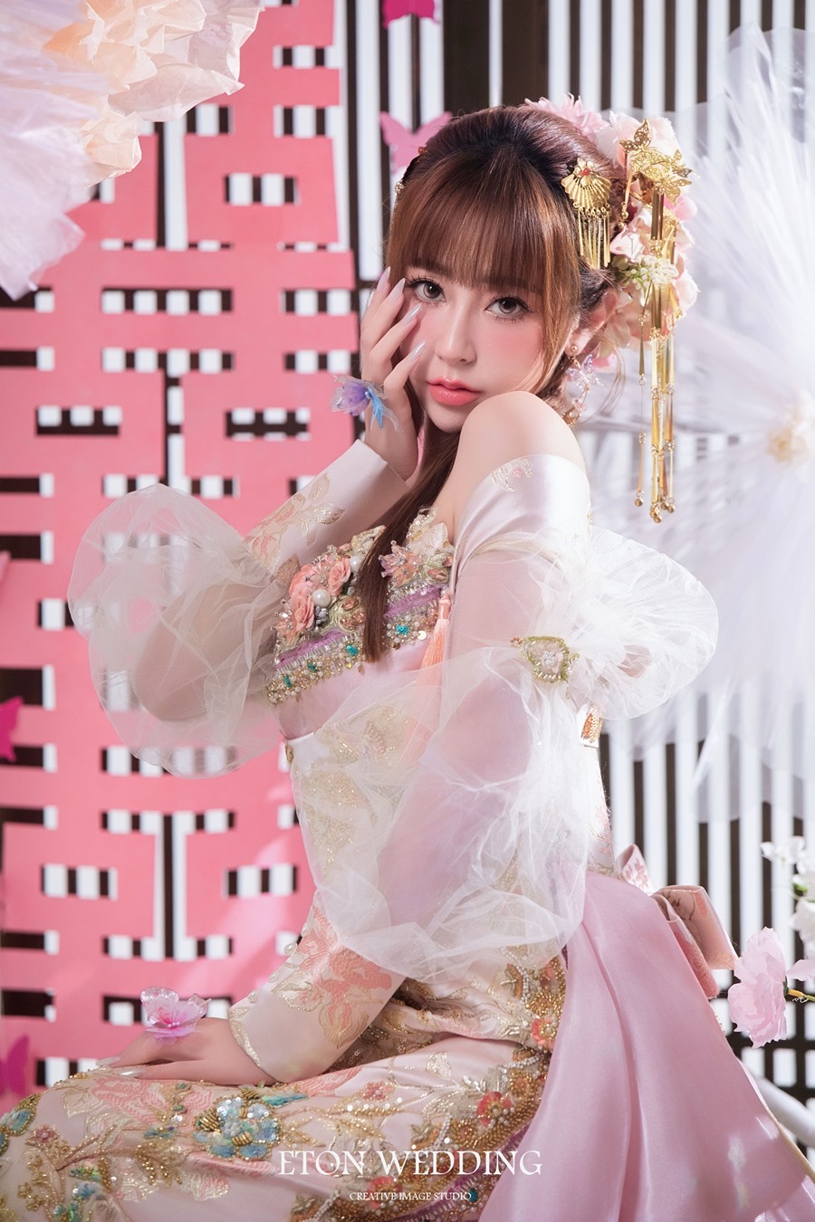 新中式婚紗,中式婚紗,秀禾服,東方婚紗