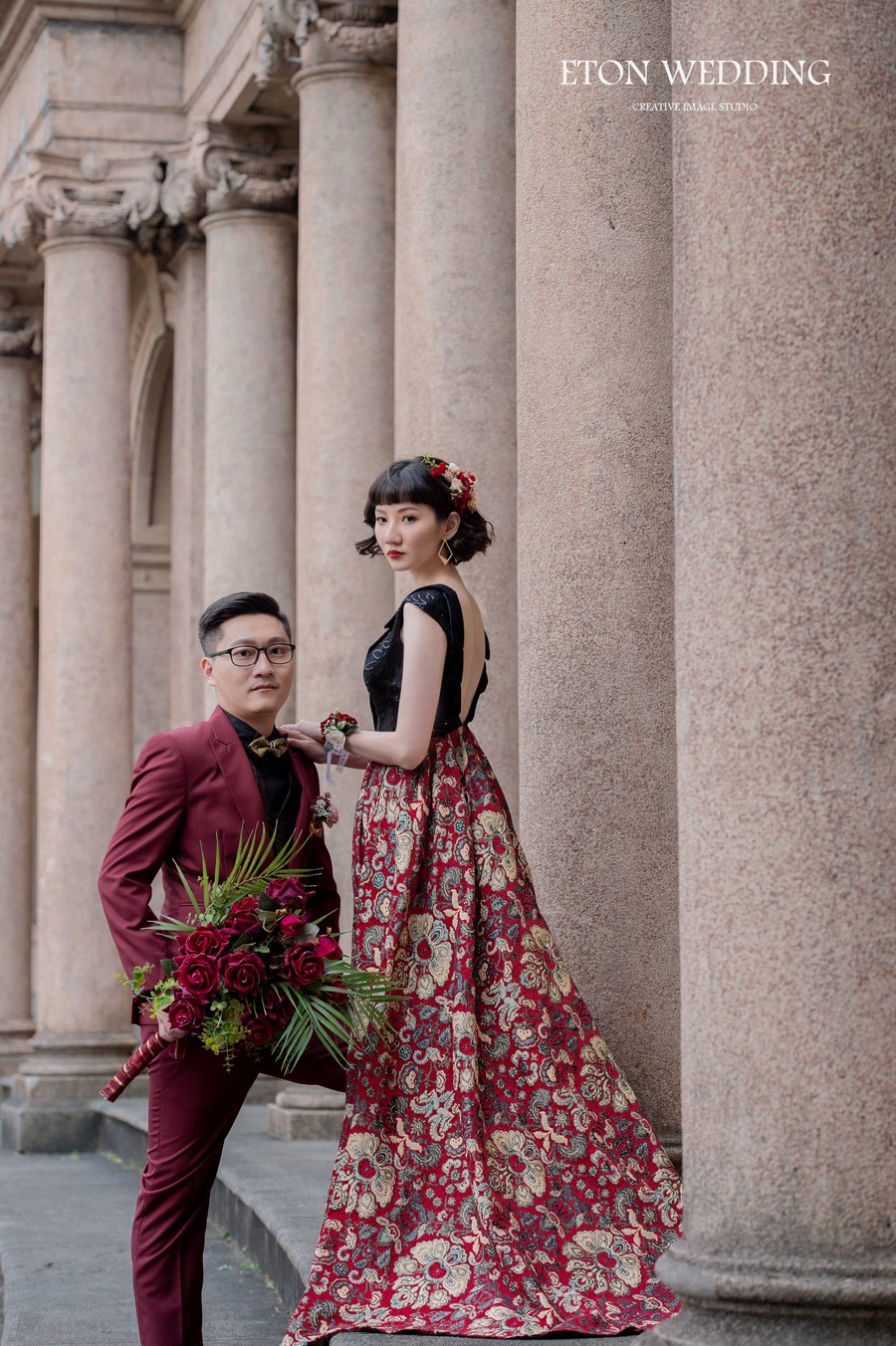 花布款禮服婚紗全新免費升等 自助婚紗 拍婚紗 婚紗攝影 婚紗工作室 婚紗照