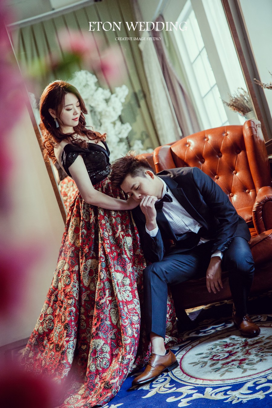 花布款禮服婚紗全新免費升等 自助婚紗 拍婚紗 婚紗攝影 婚紗工作室 婚紗照